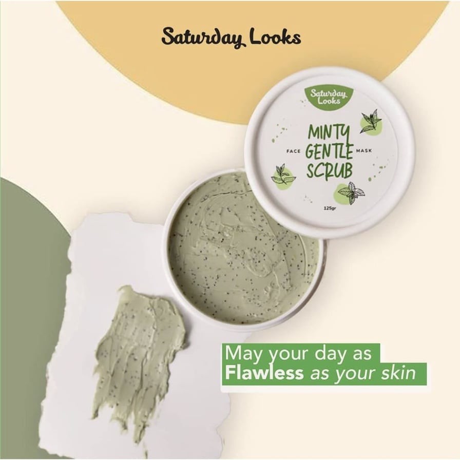 Minty Gentle Scrub Face Mask by Saturday Looks 125gr Original BPOM