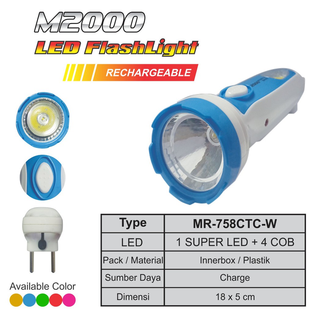 Senter LED Emergency Rechargable M2000 MR758CTC