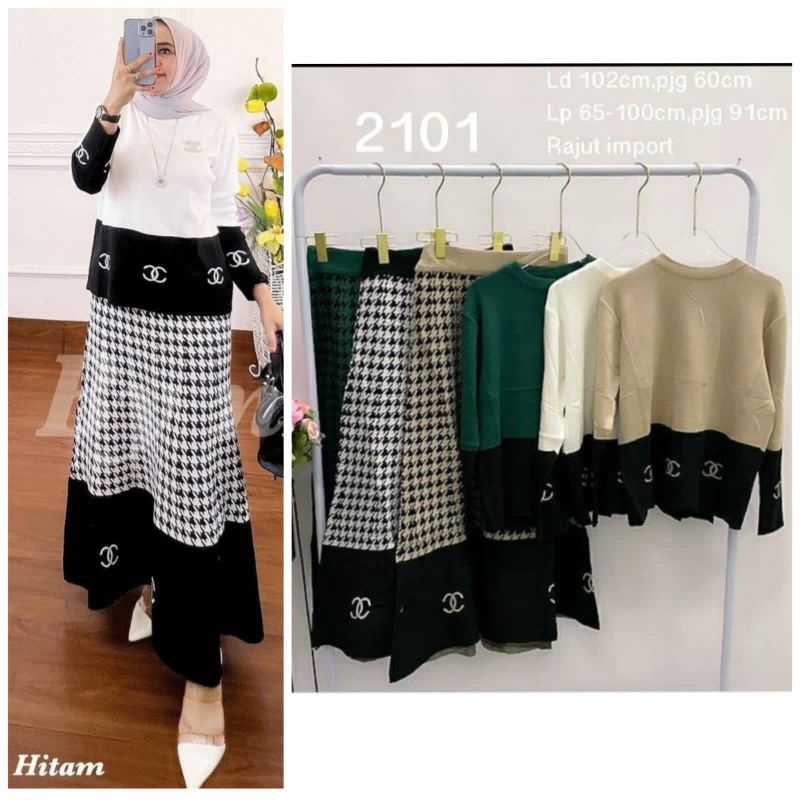 New OneSet Rok+Atasan Rajut Import premium