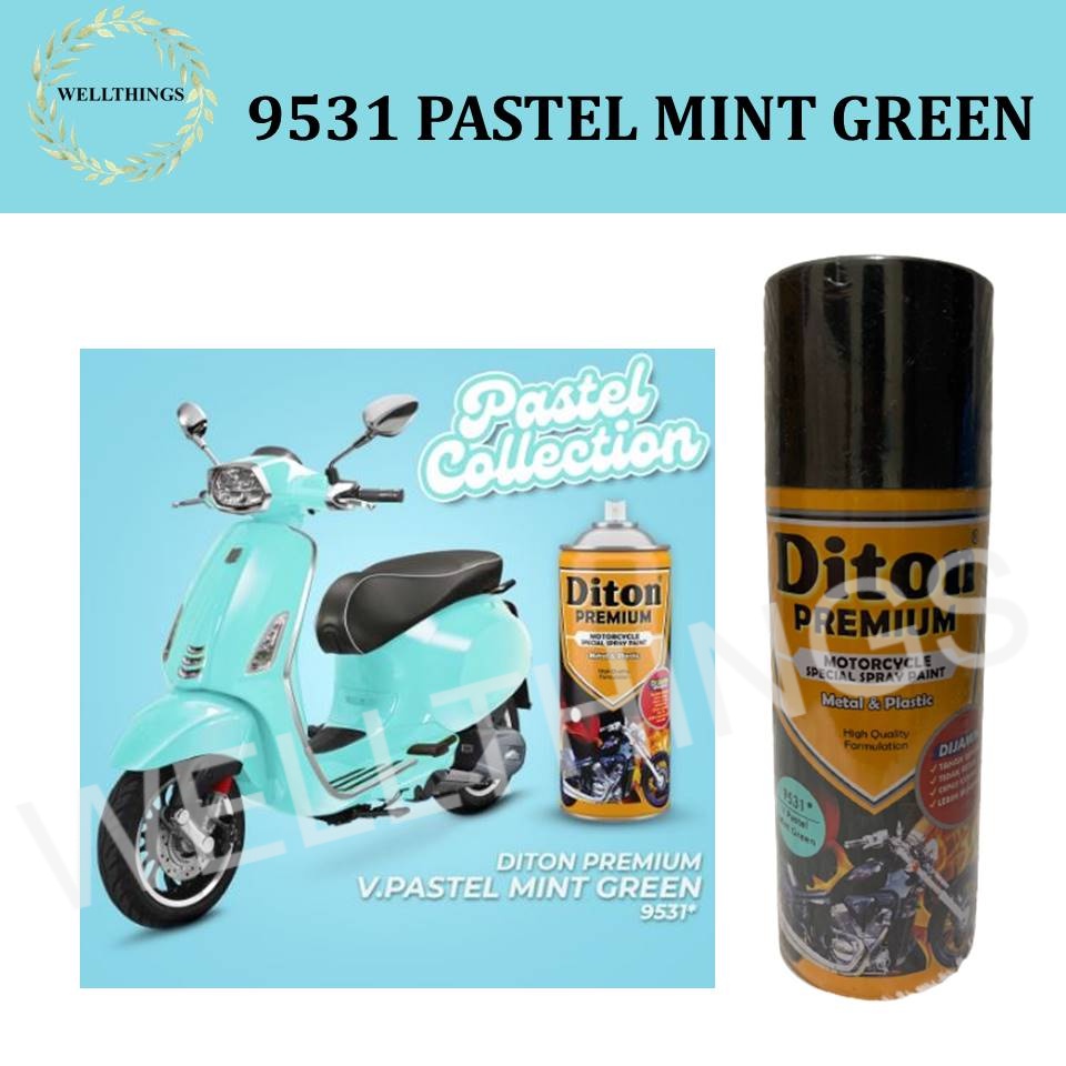 Cat Pilox Diton Premium 9531 Warna Pastel Hijau min Mint Green 400cc Pylok Semprot Aerosol Krayon Te