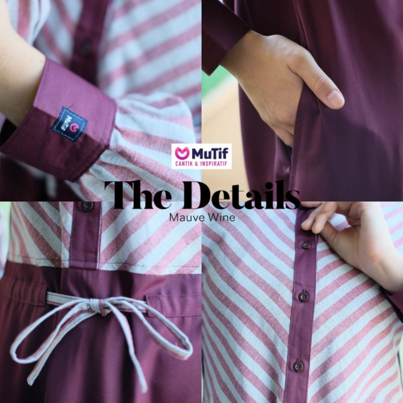 Mutif MV 33 Silvana Mauve Wine - Mutif Silvana Medal Bronze - Baju Muslim Gamis Dress Premium Ori