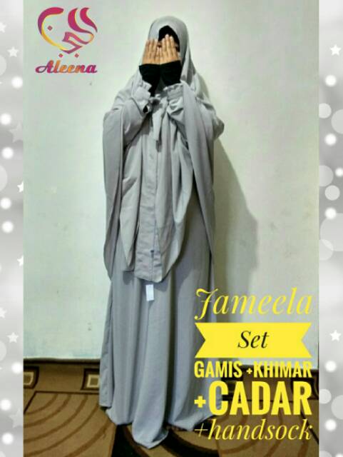 Jameela Set. Gamis+cadar+khimar+handsock