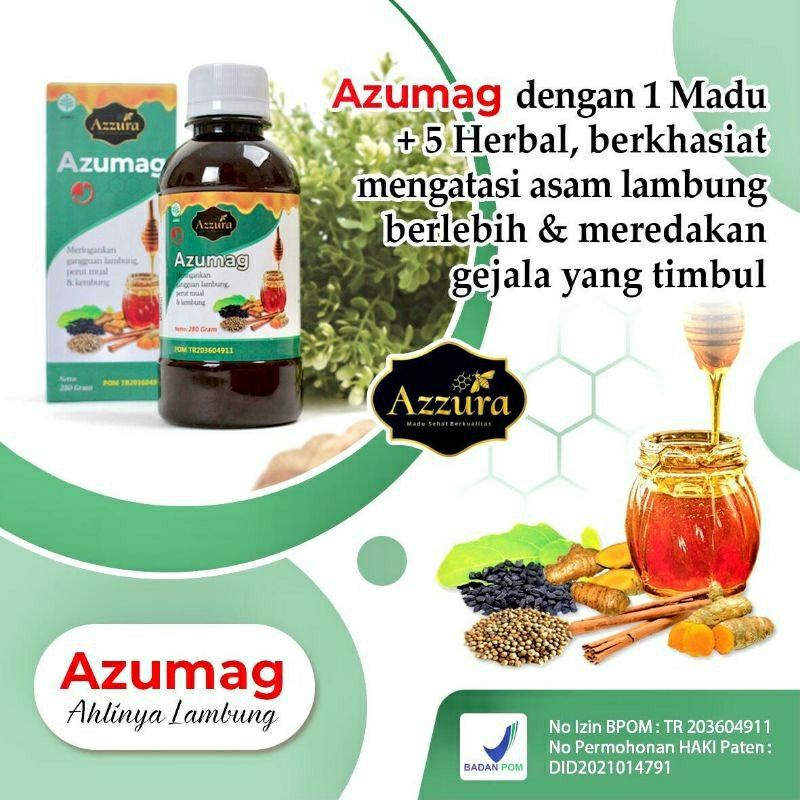 

Madu Azzura Azumag Obat Herbal Maag Asam Lambung Gerd Original 100% 280gr