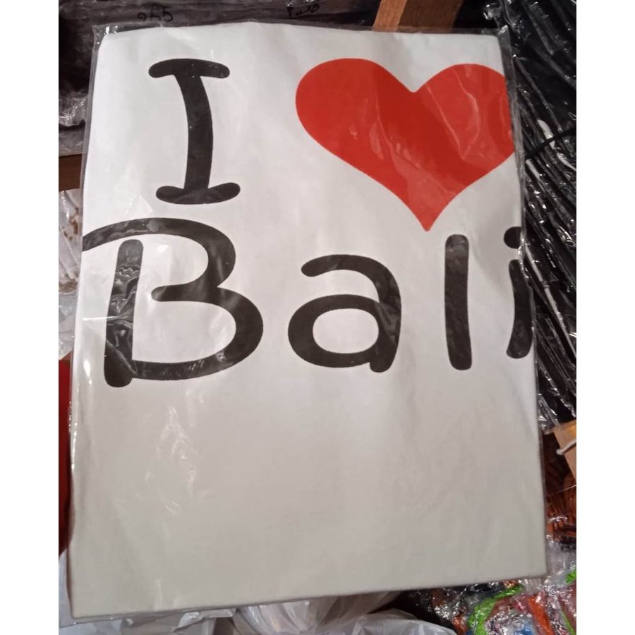 Baju Kaos katun I Love Bali catton tebal halus