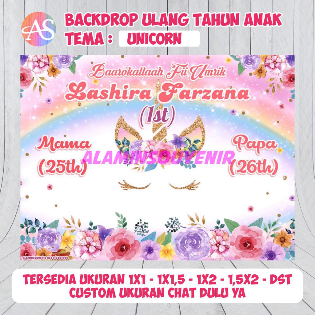 Dekorasi Backdrop  Ulang  Tahun  Anak  Tema Unicorn  Shopee 