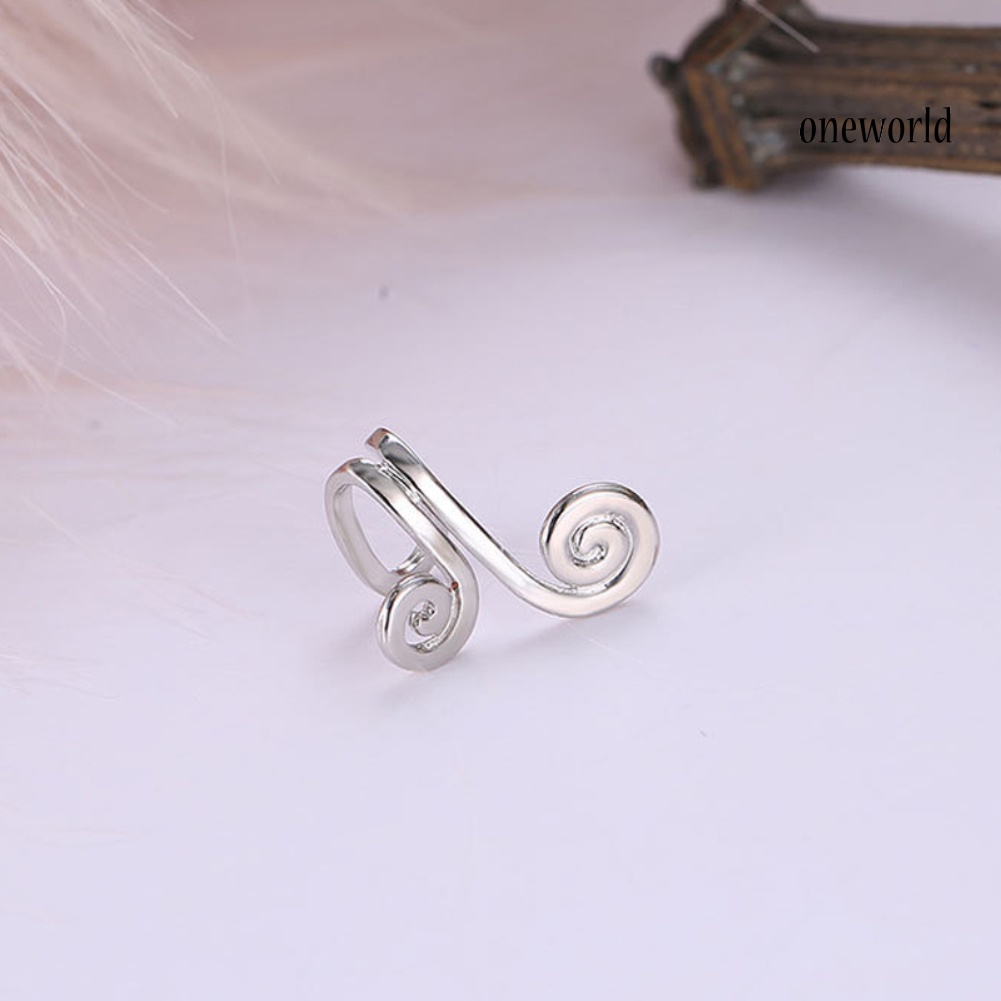 OW@ Fashion Women Hoop Shape Ear Clips Earrings Non-Piercing Jewelry Party Gift