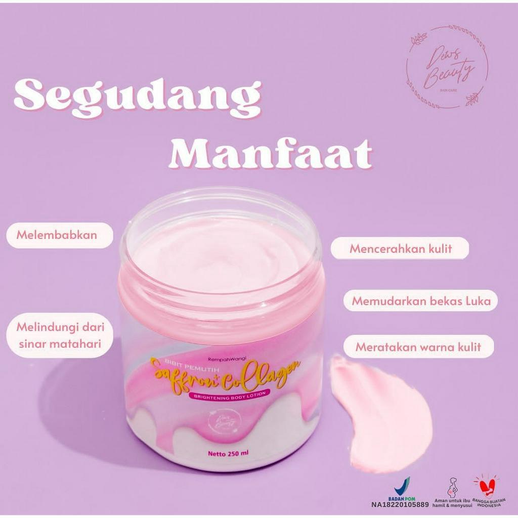 READY DEWS BEAUTY BIBIT PEMUTIH SAFFRON COLLAGEN BRIGHTENING BODY LOTION DEWS BPOM BLEACHING PEMUTIH