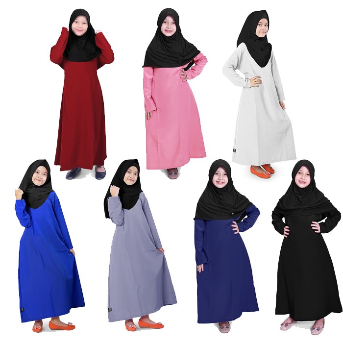 Baju Muslim AnaK Perempuan Polos Wolfis