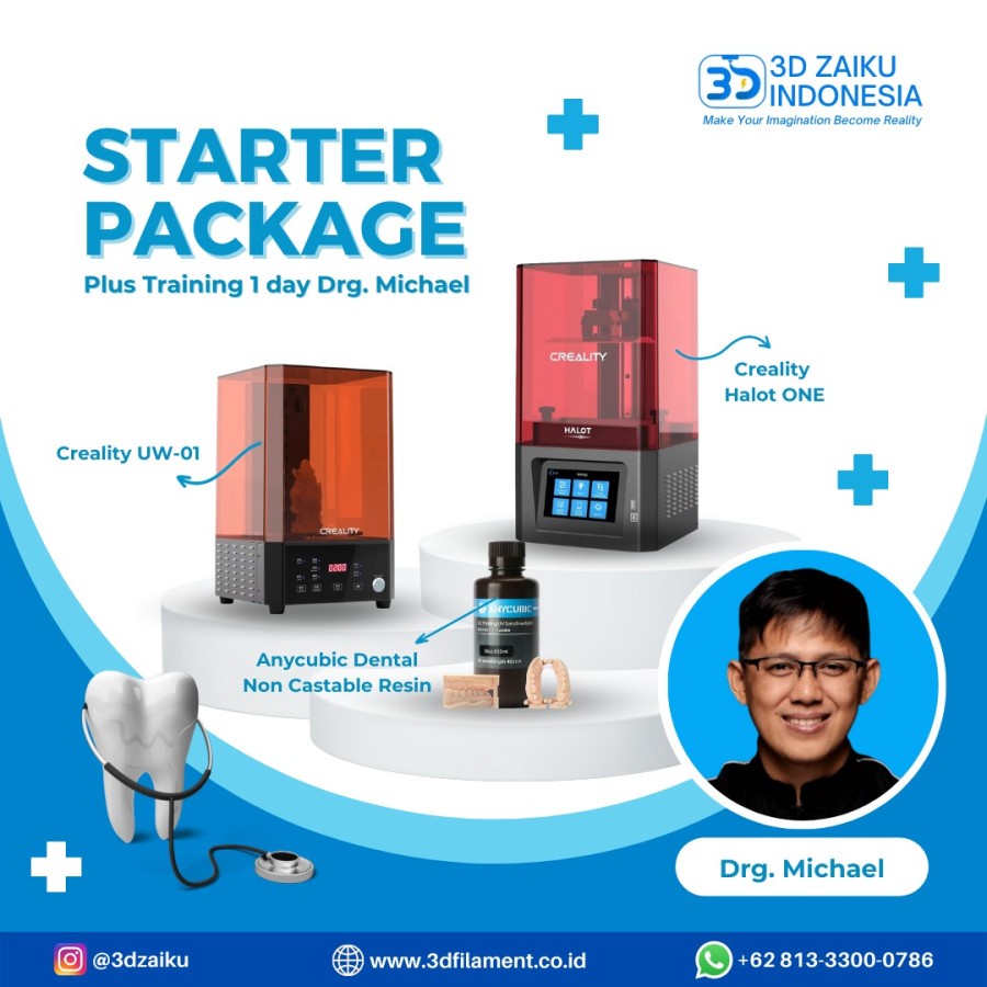 ZKLabs Resin 3D Printer Bundle Dental Starter Package Free Konsultasi