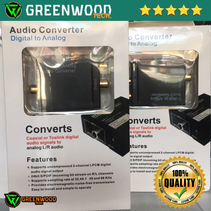 Converter Audio Spdif/Optic/Coaxial to Analog RCA