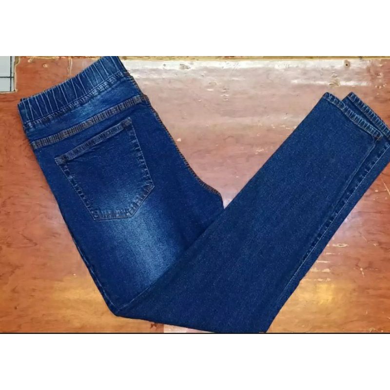 Legging jeans wanita/Celana pinggang karet size 27-34