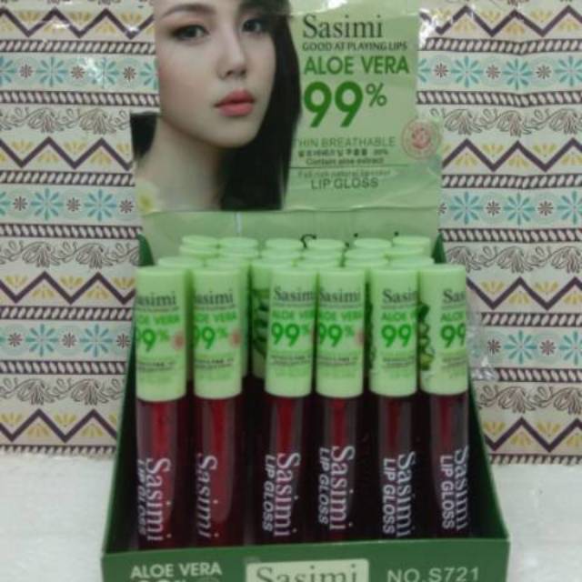 [ 24 PCS ] S721 LIPTINT SASIMI ALOE VERA 99% S 721 - LIP TINT ALOEVERA DIJUAL PERBOX