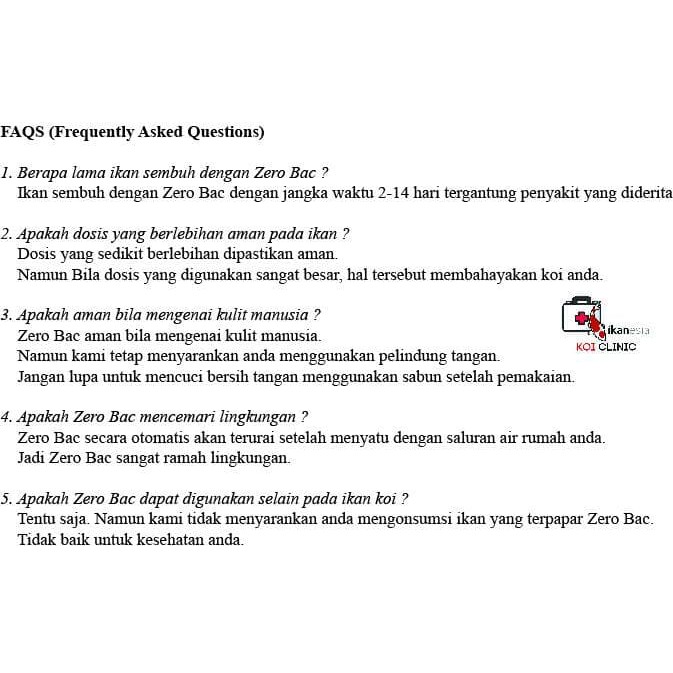 Obat Ikan Koi Zero Bac - 250 ml