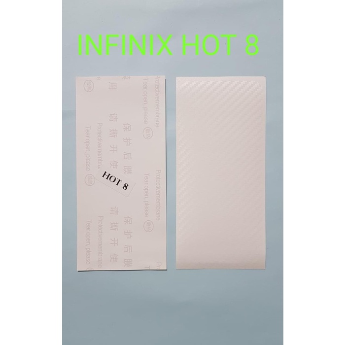 SKIN CARBON INFINIX HOT 8 ~ ANTI GORES BACK INFINIX HOT 8 ~ HP