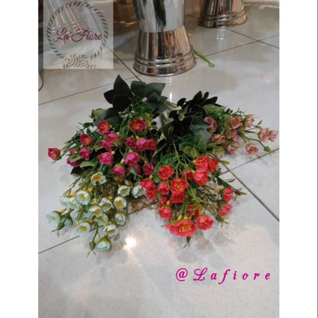Bunga artifisial mawar kecil import | bunga palsu sintesis