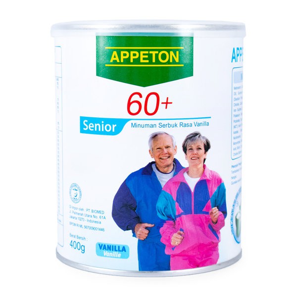 

APPETON 60 Plus Senior Vanilla 400gr Susu Lansia Bebas Laktosa Gluten