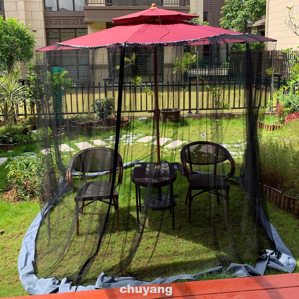 Hanging Cantilever Double Zipper Outdoor Patio Umbrella Mosquito Net Shopee Indonesia