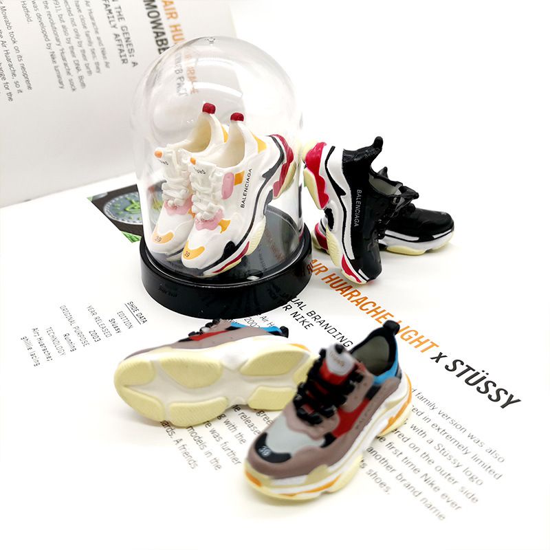 NEW Shoes Keyrings 3D Mini Sneaker Basketball Shoes Model DIY Doll Toy Gift