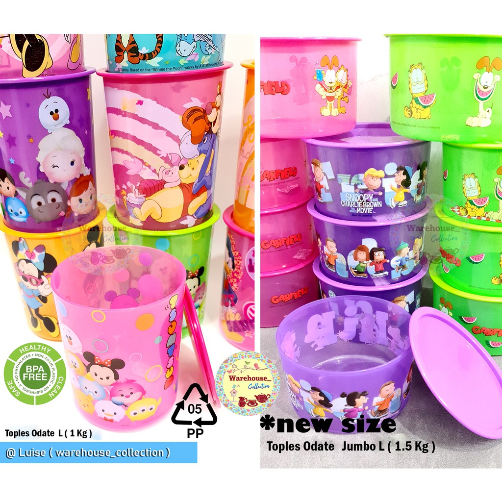 Toples CALISTA ODATE Kapasitas 1 kg & 1,5 kg Full Color// Toples Tebal Tutup Rapat & Kedap BPA FREE