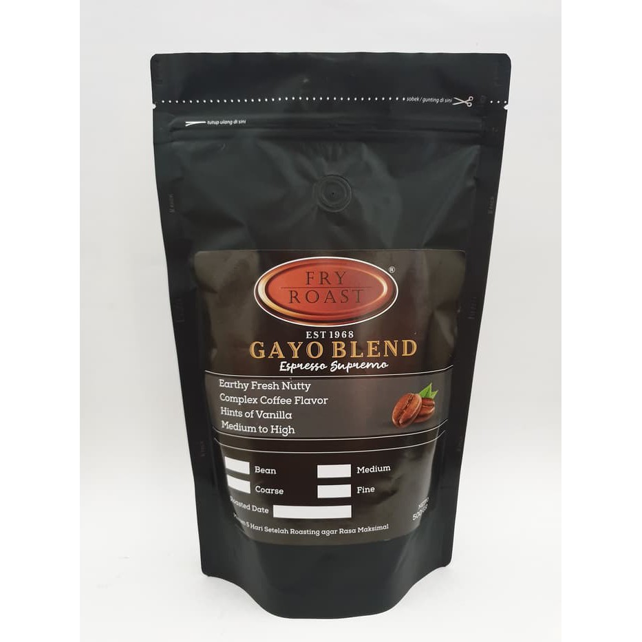 

KOPI GAYO BLEND ESPRESSO SUPREMO 500 GRAM BIJI DAN BUBUK - kkp184
