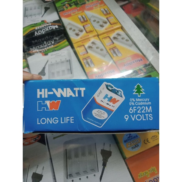 Baterai Kotak 9V HW Long Life/1 box isi 10 pcs baterai.