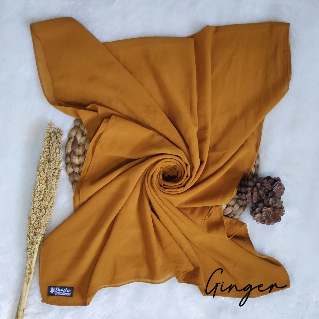 [200x75] HIJAB PASHMINA JAHIT TEPI CERUTY BABY DOLL, PASHMINA CERUTI, JILBAB PASHMINA, PASMINA-Ginger