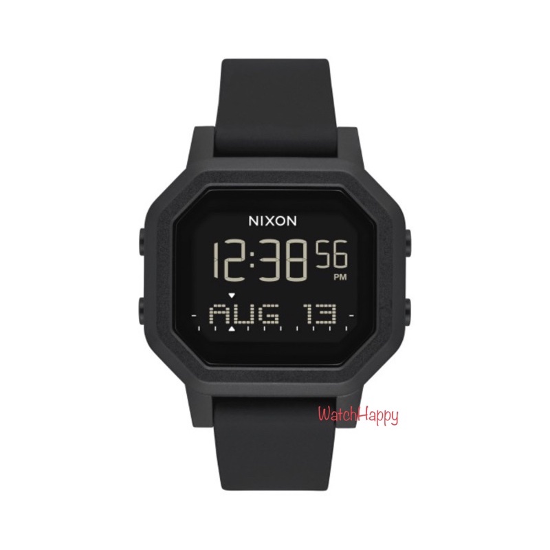 WatchHappy Nixon A1210001 Siren All Black Digital Sport Unisex Rubber Black 100%Original Best Seller