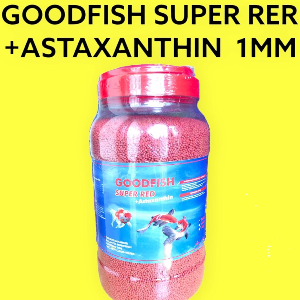 PELET IKAN KOKI KOI GOODFISH SUPER RED +ASTAXANTHIN 1.25 KG 1MM