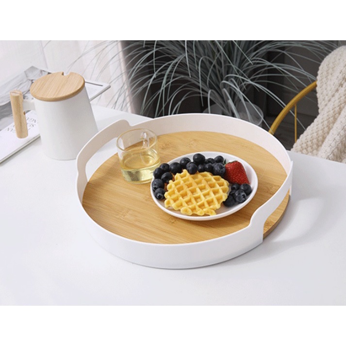 Nampan Kayu Estetik Bulat