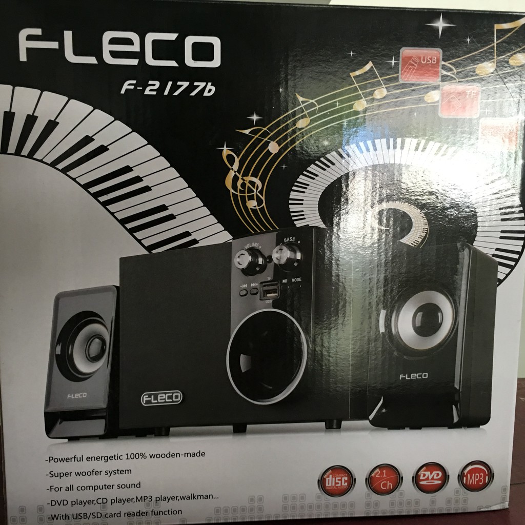 Speaker Pemutar Musik Multimedia Bass Fleco F217 USB Bluetooth Memori