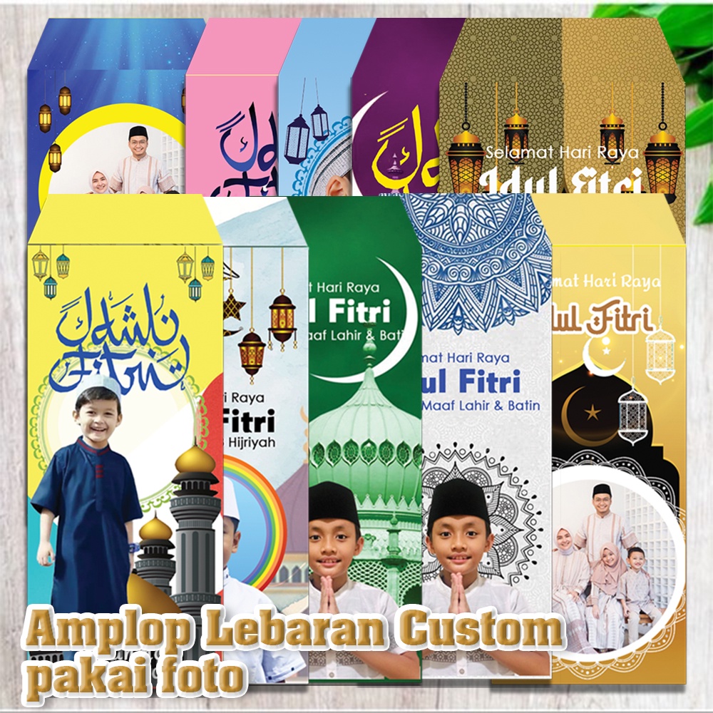 amplop lebaran custom pakai foto keluarga