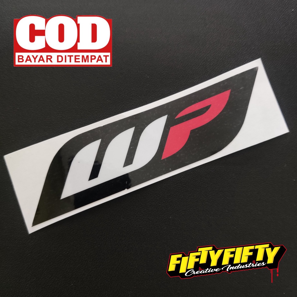 Stiker Print Cut WP SUSPENSION Stiker Printing Laminasi Glossy Stiker Motor Mobil Helm Sudah Membentuk Pola Desain