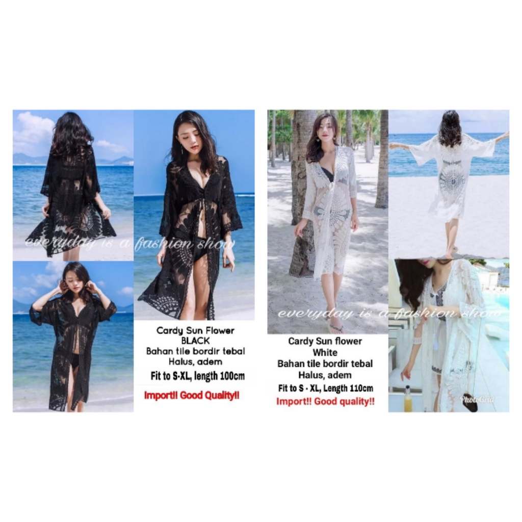 Cardi sun flower tile tebal/Cardigan kekinian/cardigan murah termurah/pakaian Pantai baju pantai car