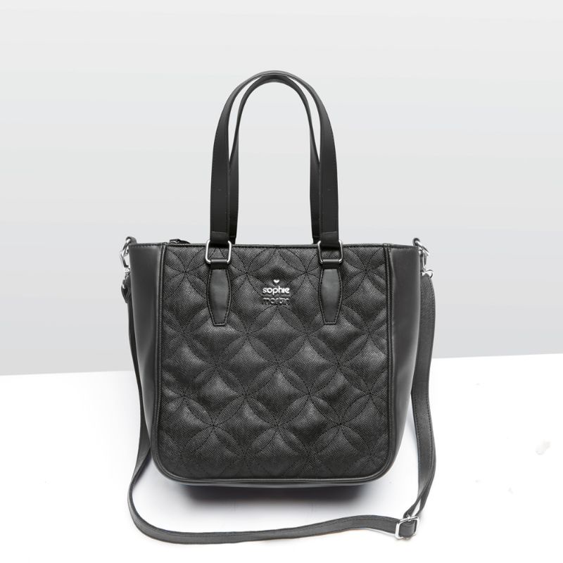 Tas selempang hitam ukuran besar Norvillea Sophie Martin Paris