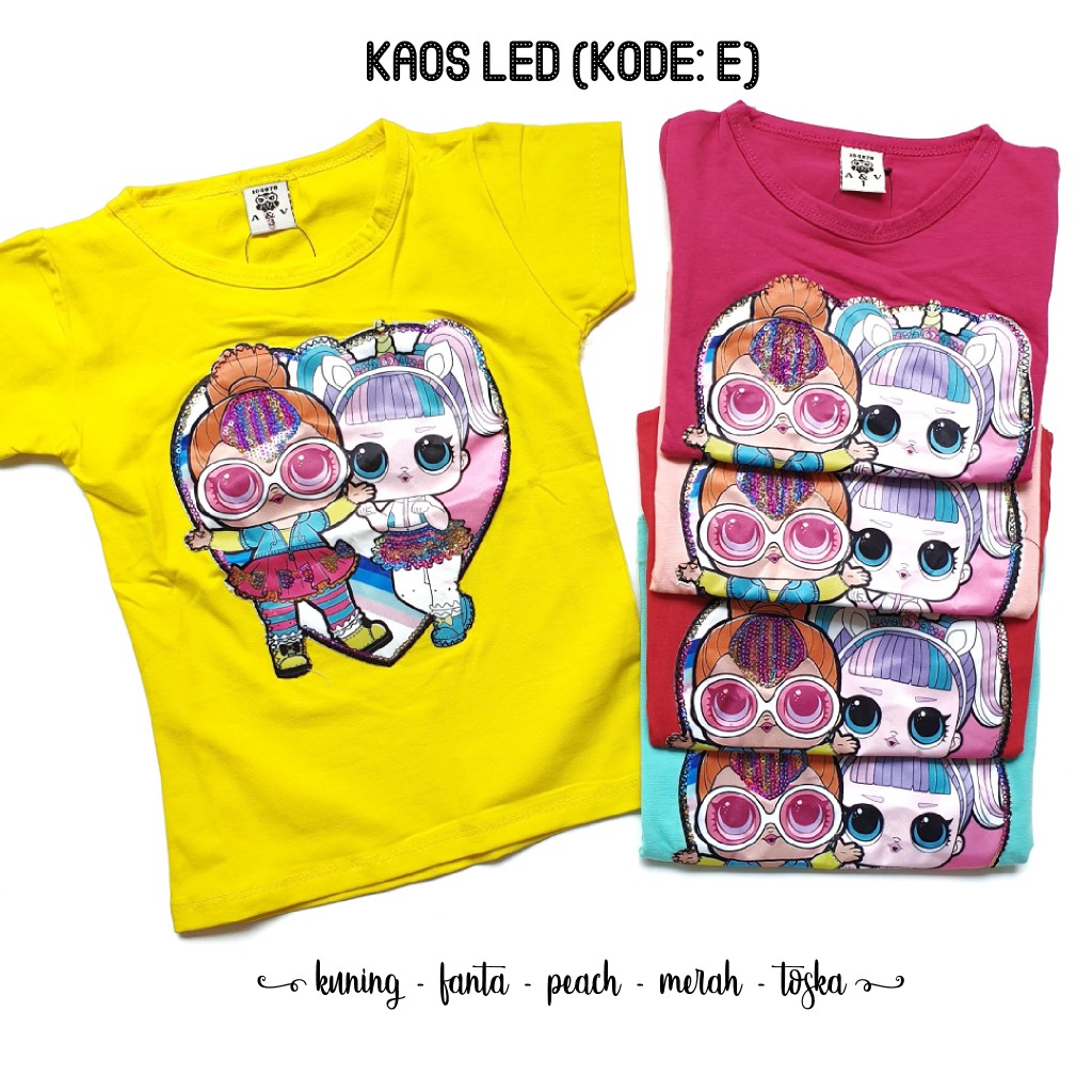 Kaos LED Anak motif LOL sz 10-20 (motif E)