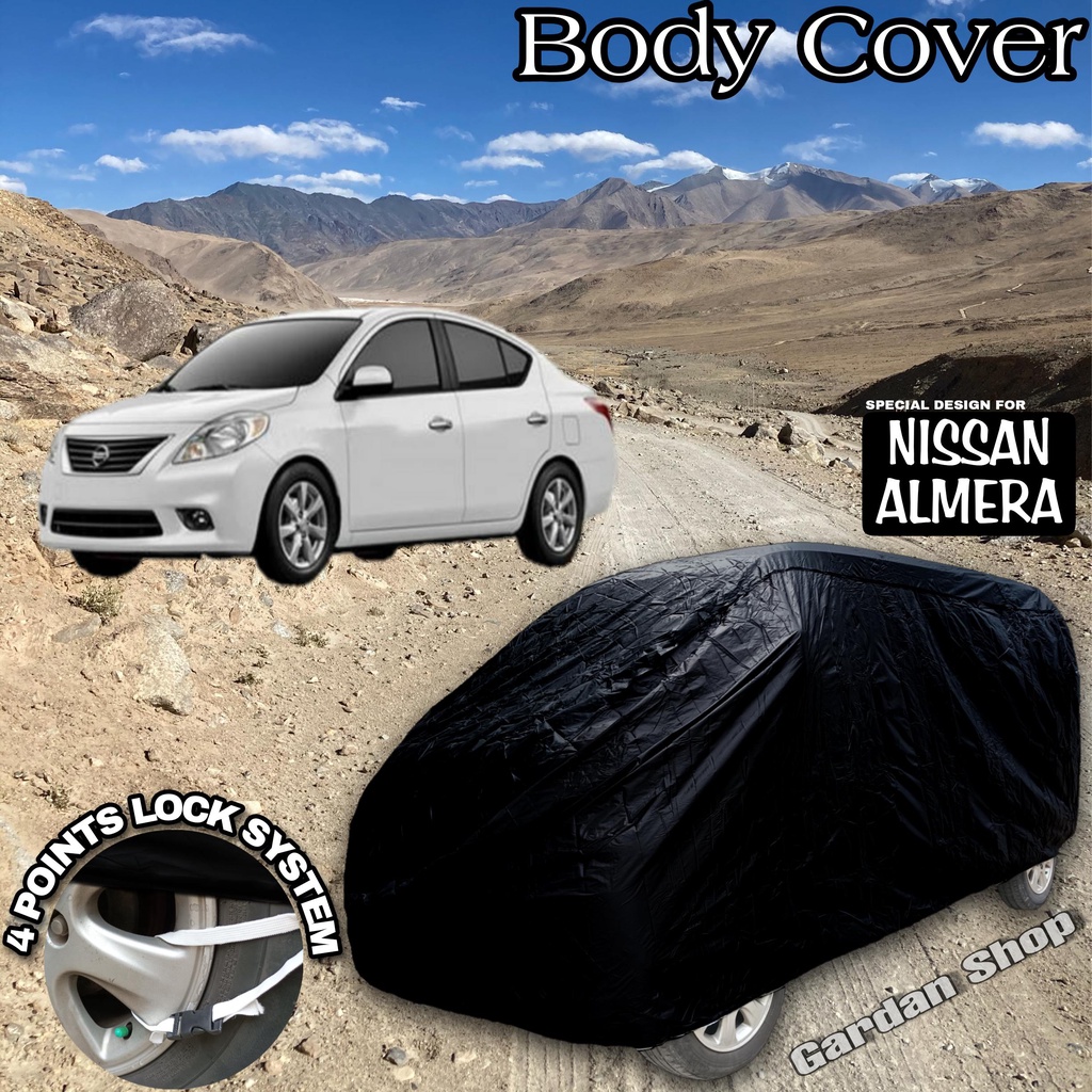 Sarung Mobil NISSAN ALMERA Hitam POLOS Body Cover Nissan Almera Full Black