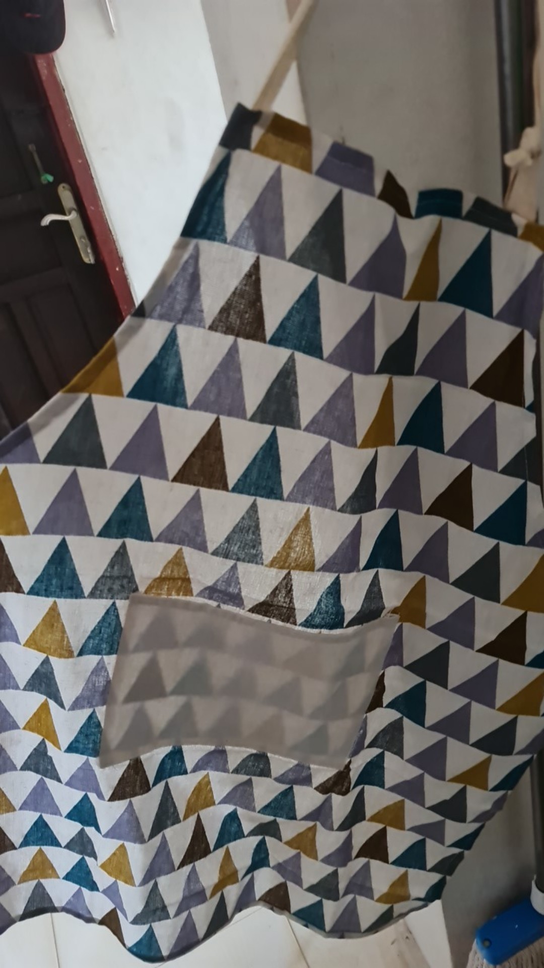 Celemek Masak Bahan Kain Motif Simple / Apron Masak / Celemek Dapur