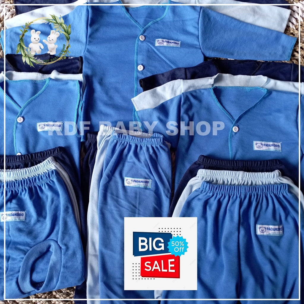 18 PCS BLUE SERIES PAKET HEMAT SETELAN BAYI BARU LAHIR 0 - 4 BULAN +CELANA POP CELANA PENDEK CELANA PANJANG PAKET KOMPLIT STELAN NEW BOAR