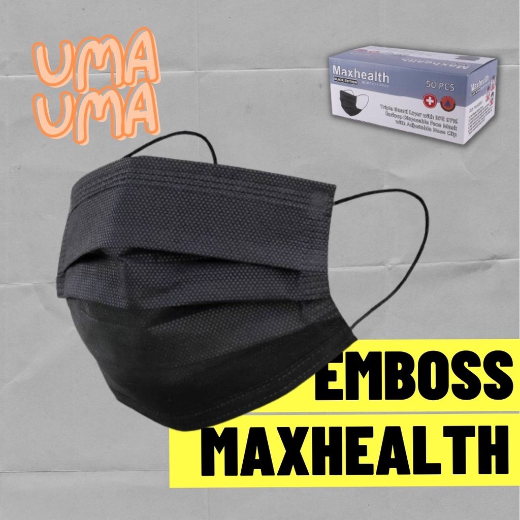 Masker Earloop Hitam Maxhealth
