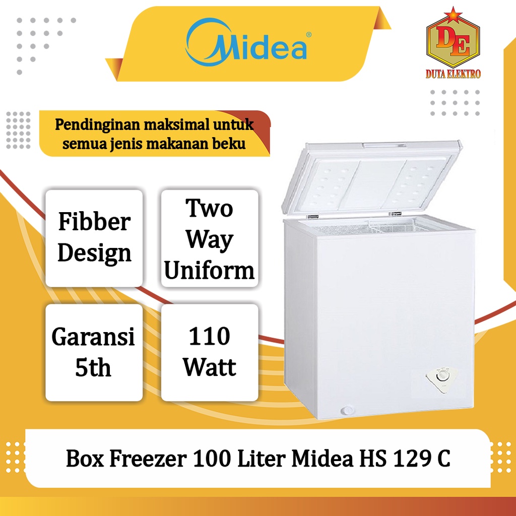 Box Freezer Midea HS 129 C Chest Freezer 100 Liter