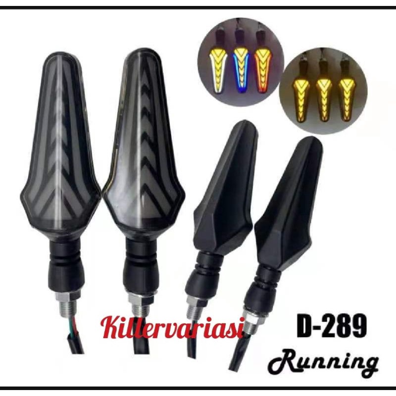 lampu sen led running 2 warna model mata tombak universal harga sepasang