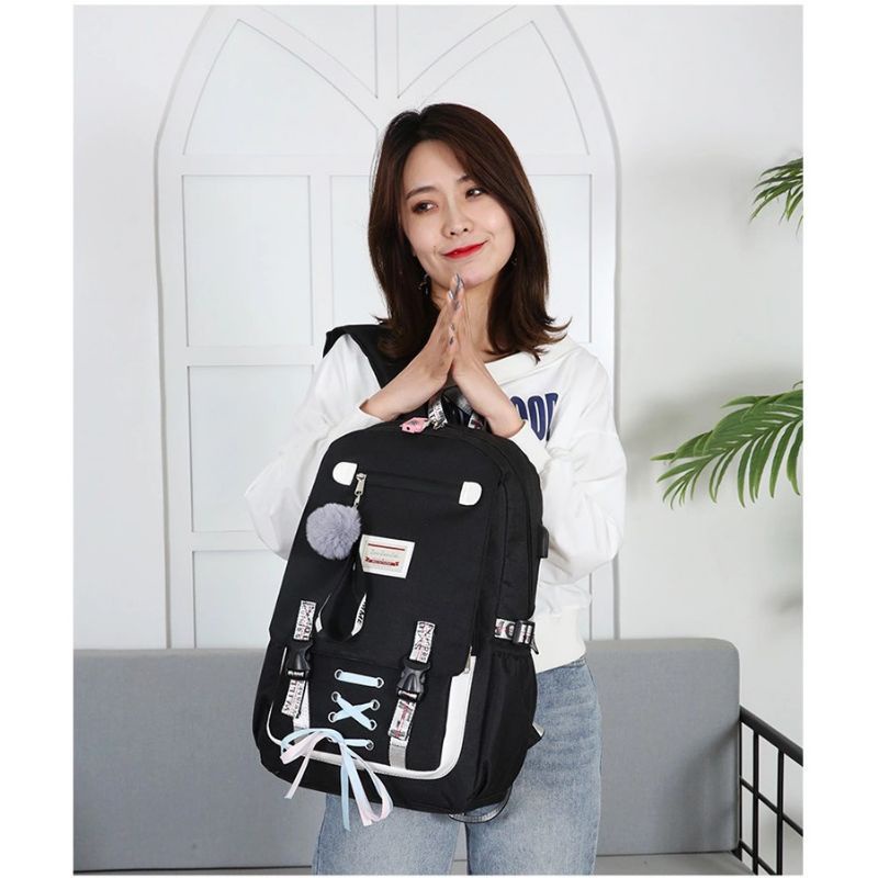 Qisswa_Backpack Multifungsi MARA'DREAM Stylish Backpack Korean Style Ransel Wanita Tas Ransel Anak Peremmpuan DIiamond Tas Sekolah SD SMP SMA Backpack Korea LEISURE Tas Backpack Schoolgirll Fashion Korea Terbaru Version Harajuku Ulzzangg High School