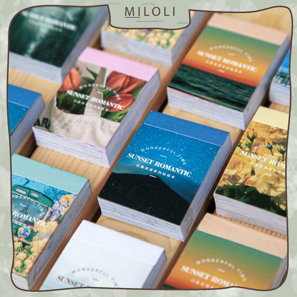 

[MILOLI] 50Pcs SUNSET ROMANTIC Sticker DIY Diary Jurnal BUJO Planner Deco Stiker Hias - B0261