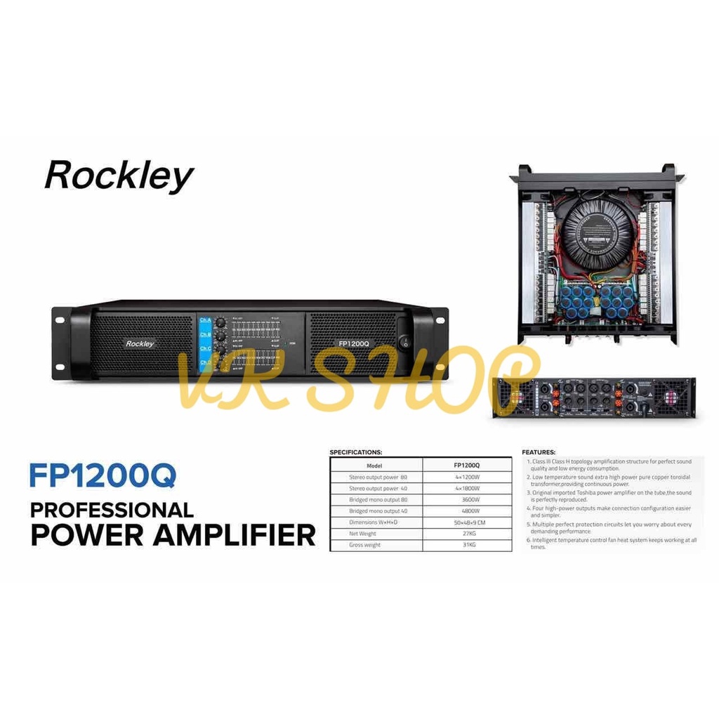 POWER AMPLIFIER ROCKLEY FP1200Q ROCKLEY FP 1200Q CLASS H FP 1200 Q