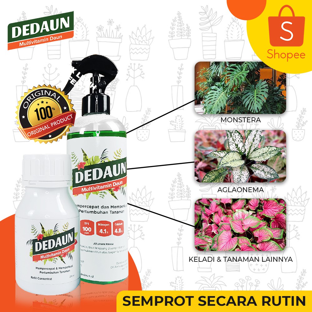 Multivitamin Tanaman, DEDAUN PUPUK CAIR TANAMAN HIAS - PUPUK CAIR SPRAY 500ML ORIGINAL