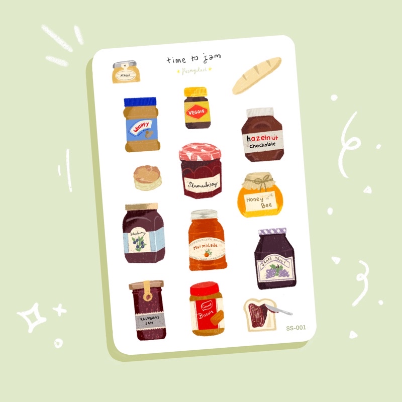 

Pearydust mini sticker sheet - time to jam