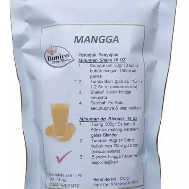 

Bonico MANGGA 120gr bubuk minuman ice blend drink plavour powder