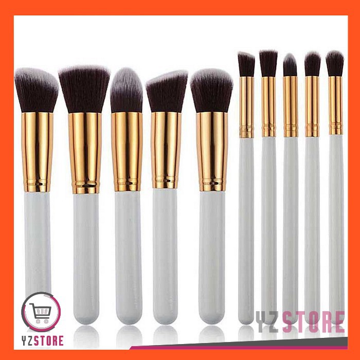 Set Kuas Make Up Wajah isi 10 PCS / MakeUp Brush Mata Kosmetik Brushes Kabuki Brush YZ08