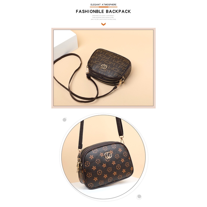 Tas Selempang Wanita Fashion Korea Style Kasual Motif Tas Bahu Cewek Sling Bag Women Kulit PU Import Original High Quality Azgalery T241