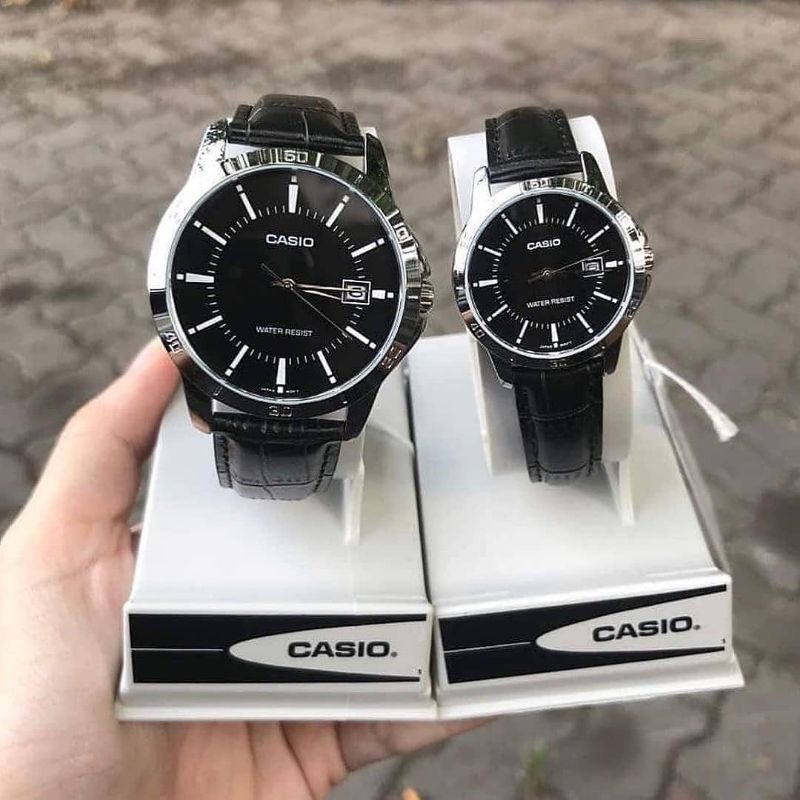 Jam tangan Casio V004 couple black original